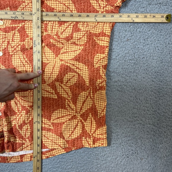 Tommy Bahama hawaiian shirt mens size XXL short sleeve floral patterned orange - Picture 7 of 8